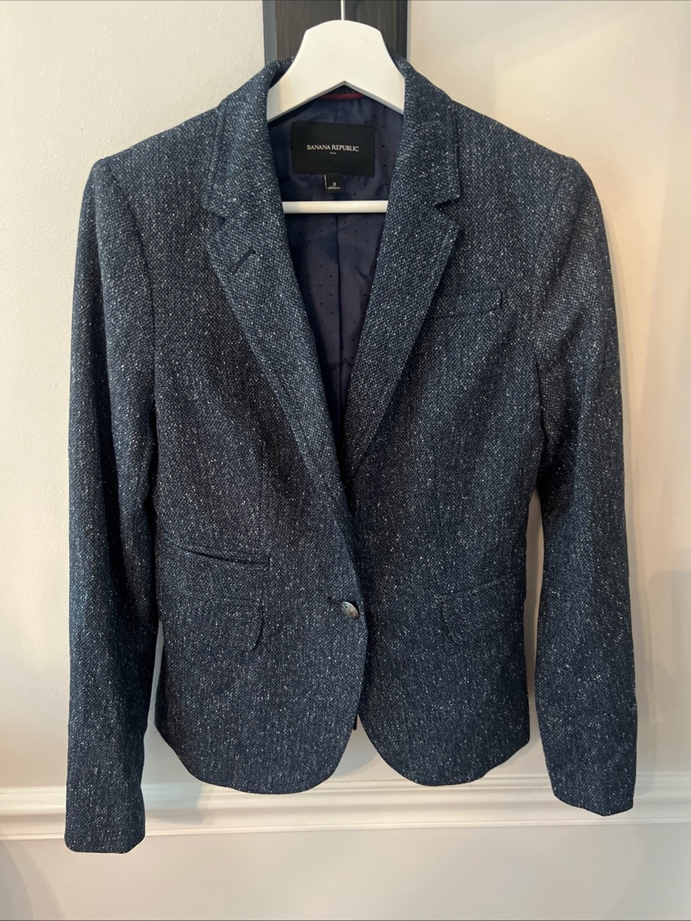 Banana Republic Women's Navy Speckled Blazer